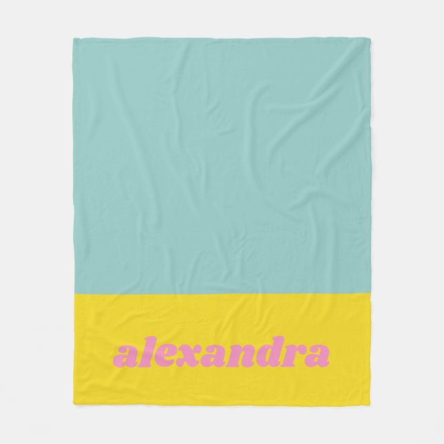 Couverture Polaire Couleur Pastel Clair Bloc Personnalisé (Devant)
