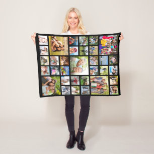 Couverture Polaire Couleur personnalisée 33 Photo Collage