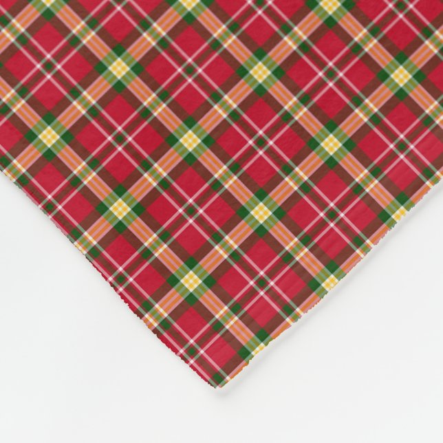 Couverture Polaire Couleur rouge vif et vert Noël Plaid (Coin)