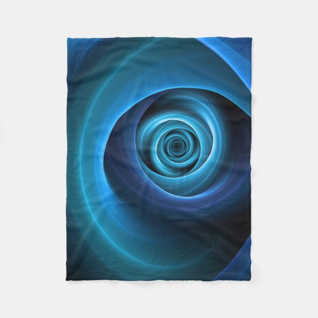 Couverture Polaire Couleurs bleu spirale 3D Art Abstrait fractal mode (Devant)