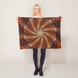 Couverture Polaire Couleurs chaudes, Trippy Moderne Motif d'art fract