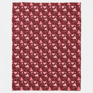 Couverture Polaire Couleurs de Coeurs roses Toss