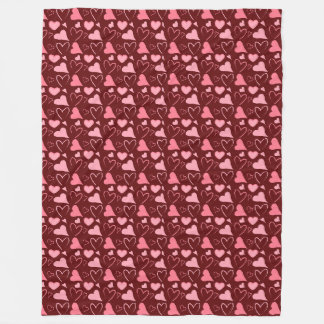 Couverture Polaire Couleurs de Coeurs roses Toss
