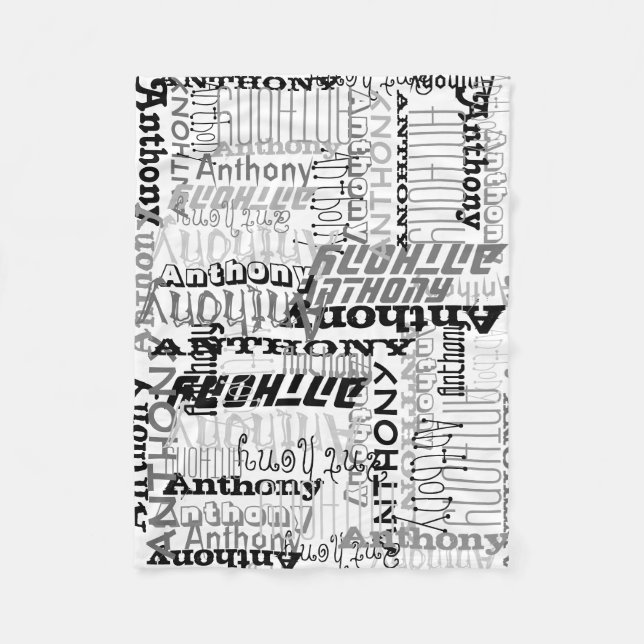 Couverture Polaire Couleurs de gris personnalisées Nom personnalisé C (Devant)