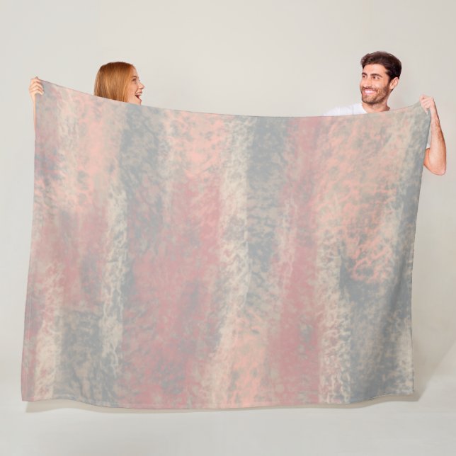 Couverture Polaire Couleurs douces Abstraites Gris Beige Rose polaire (En situation)