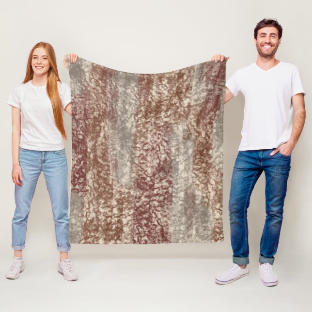 Couverture Polaire Couleurs douces Abstraites Gris Beige Vin & Chocol (En situation)