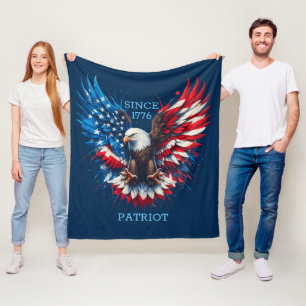 Couverture Polaire Couleurs du drapeau américain Bold Eagle