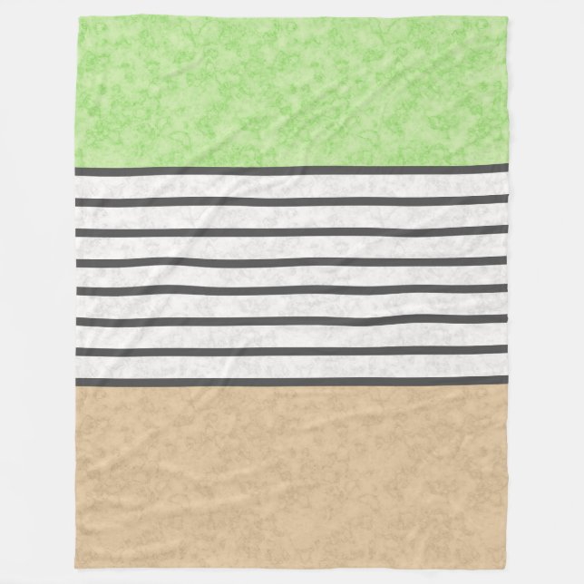Couverture Polaire couleurs modernes Abstraites beige menthe vert bla (Devant)