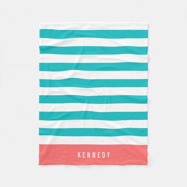 Couverture Polaire Couleurs modifiables avec bandes blanches Ajouter  (Devant)