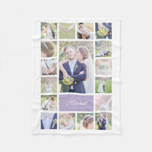 Couverture Polaire Couleurs personnalisées Élégant Script M & Mme Col