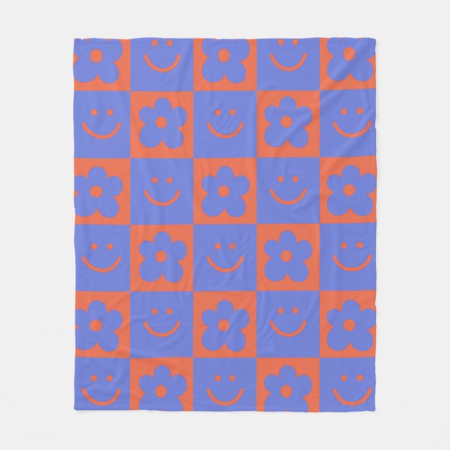 Couverture Polaire Couleurs rétro motifs géométriques les années 70 (Devant)