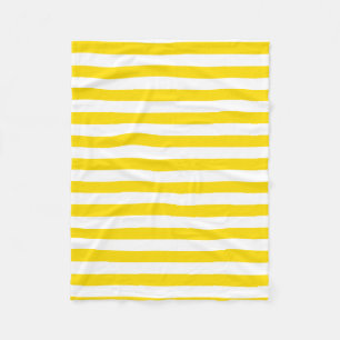 Couverture Polaire Couleurs tendance Jaune Blanc rayé Modèle modern