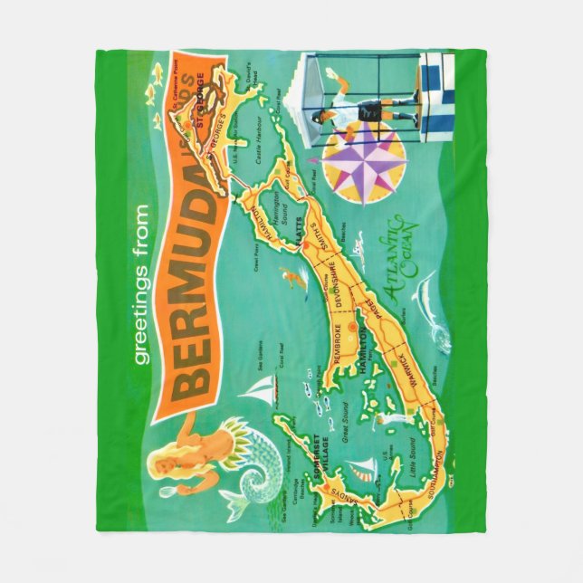 Couverture Polaire Couleurs tropicales des Bermudes  (Devant)