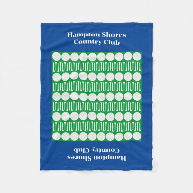Couverture Polaire Country Club Golf Panier Blue Fleece Blanche (Devant)