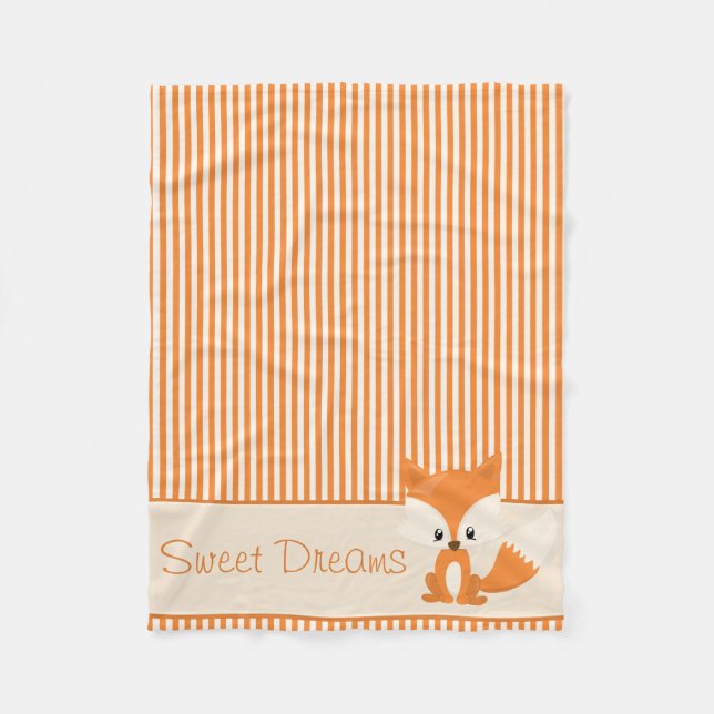 Couverture Polaire Coup de Fox et Orange & Tan| Personnalisé (Devant)