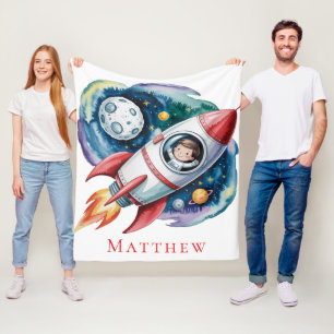 Couverture Polaire Coup de projectile de l'astronaute de fête d'anniv