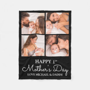 Couverture Polaire Coupe photo moderne Happy First Mothers Day