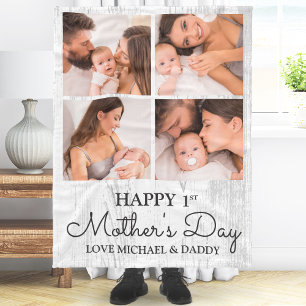 Couverture Polaire Coupe photo moderne Happy First Mothers Day