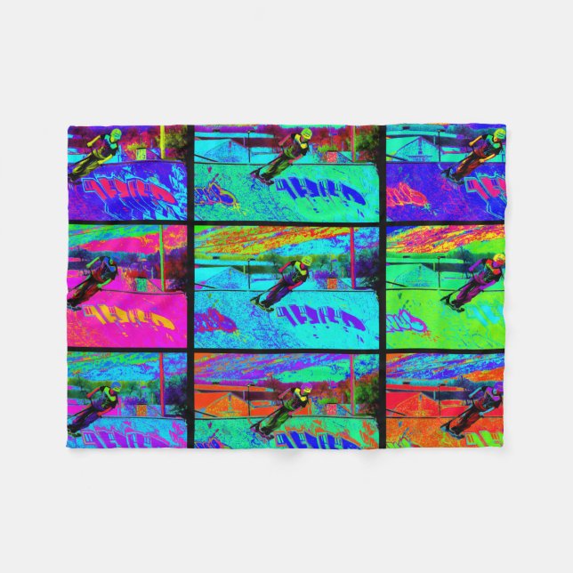 Couverture Polaire Couper la rampe - Stunt Scooter Rider (Devant (Horizontal))