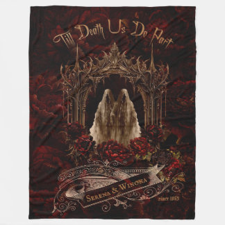 Couverture Polaire Couple gothique Fleur foncée
