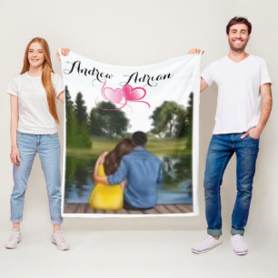 Couverture Polaire Couple personnalisé Saint Valentin 2024