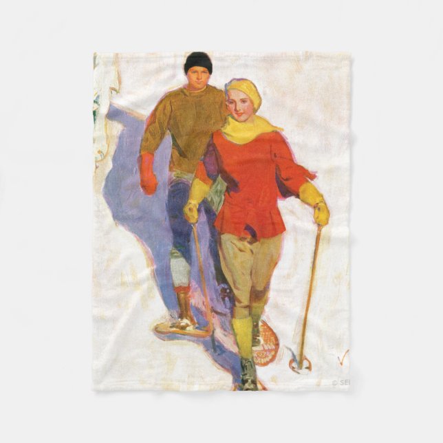 Couverture Polaire Couple portant des raquettes par McClelland Barcla (Devant)