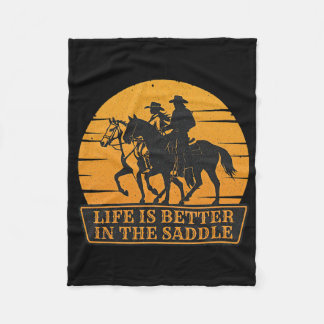 Couverture Polaire Couple Sunset Vie Meilleure Dans La Saddle Horseck