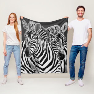 Couverture Polaire Couple Zebra Fleece Blanket