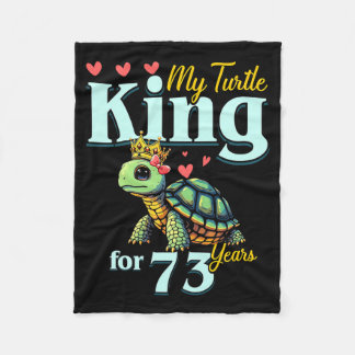Couverture Polaire Couples 73e anniversaire de mariage Mon roi tortue