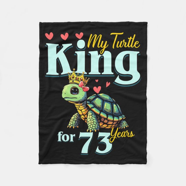 Couverture Polaire Couples 73e anniversaire de mariage Mon roi tortue (Devant)