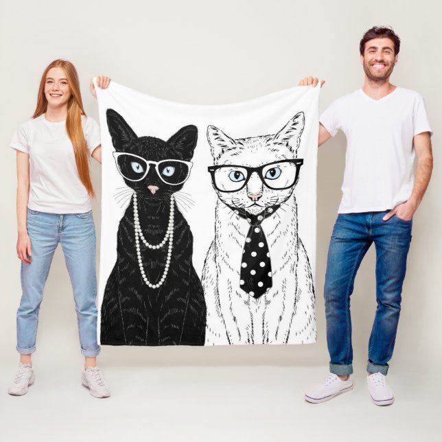 Couverture Polaire Couples de chat (En situation)
