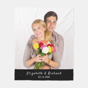 Couverture Polaire Couples photo personnalisés Texte personnalisé