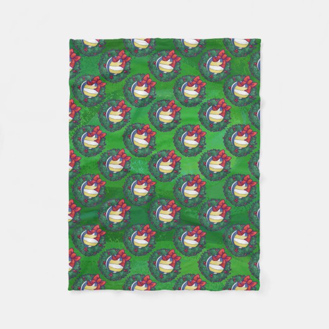 Couverture Polaire Courbe de Noël de volley-ball (Devant)