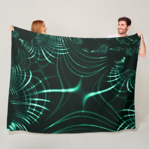 Couverture Polaire Courbes pointues en mélange vert jungle et néo men