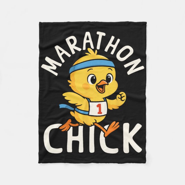 Couverture Polaire Coureuse Runner Semi-Marathon Fille au Poulet Vint (Devant)
