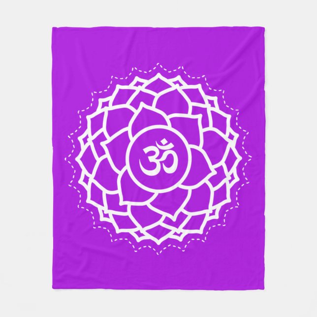 Couverture Polaire Couronne Chakra | Sahasrara | Pourpre | Méditation (Devant)