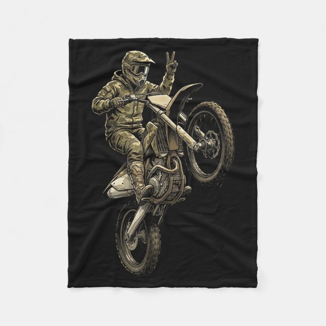 Couverture Polaire Course de moto cross moto sale camouflage pilote g (Devant)