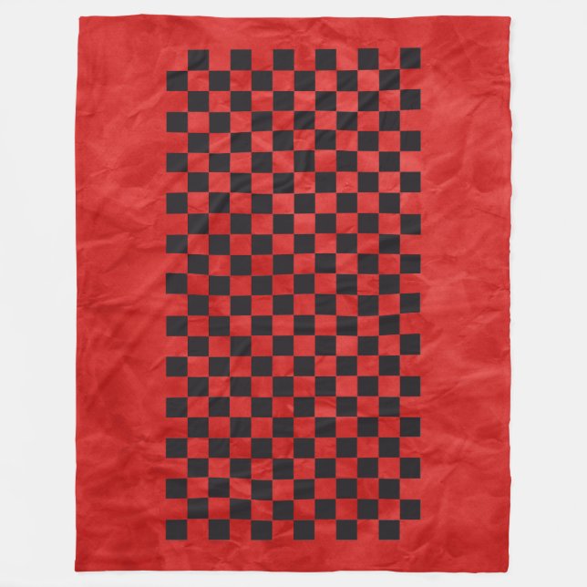 Couverture Polaire Course de voiture / Motif d'échecs + votre backgr. (Devant)