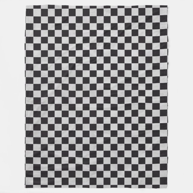Couverture Polaire Course de voiture / Motif d'échecs + votre backgr. (Devant)