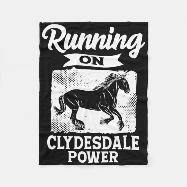 Couverture Polaire Course Sur Clydesdale Power Horseback équitation (Devant)