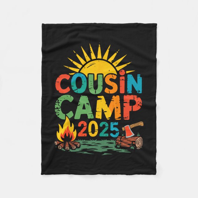Couverture Polaire Cousin Camp 2025 Camping Campfire Summer Vacation  (Devant)