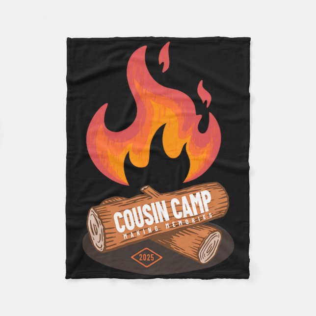 Couverture Polaire Cousin Camp 2025 Camping d'été amusant Graphique d (Devant)