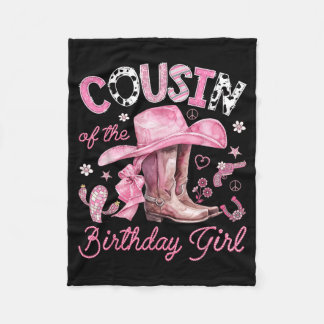 Couverture Polaire Cousin of The Birthday Girl Pink Cowgirl Western