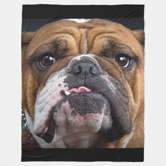 Couverture Polaire Coussin de jet de Bouledogue Anglais (Devant)