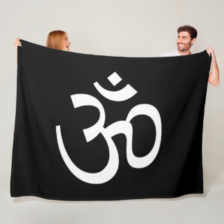 Couverture Polaire Coussin noir Om