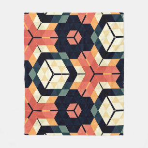 Couverture Polaire Couteaux géométriques hexagones Abstraits et color