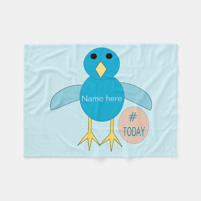 Couverture Polaire Coutume Blue Birthday Boy Chick Fleece Blanket (Devant (Horizontal))