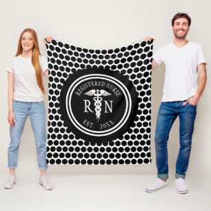 Couverture Polaire Coutume de blanc de noir de caducée de RN