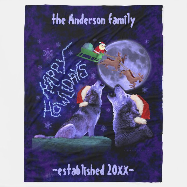 Couverture Polaire Coutume heureuse de Howlidays | de Noël de (Devant)