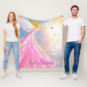 Couverture Polaire Coutume rougeoyante de rayonnement de coeur d'ange